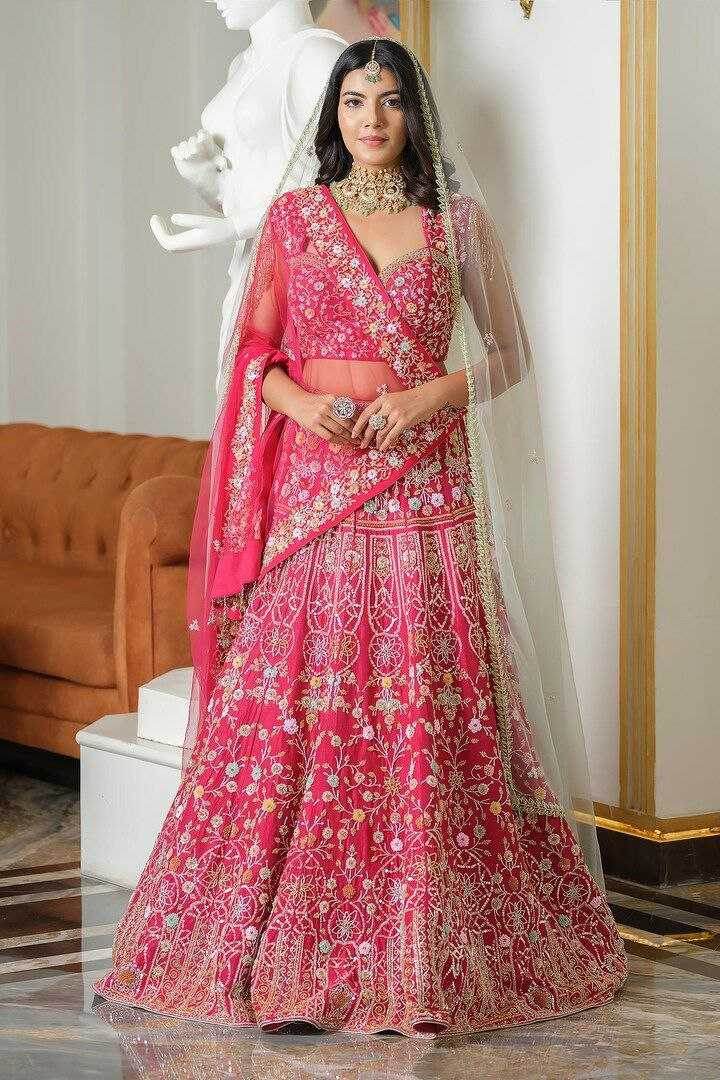 Malai Silk Thread Work Sequins Lehenga With Cancan - MYLUXURY LANE ENTERPRISE