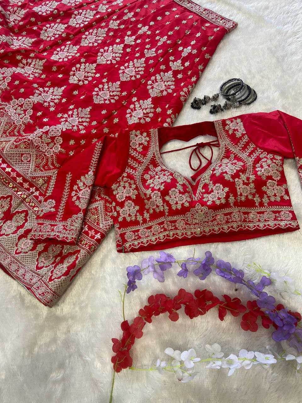 Malai Silk Sequins Lehenga With Cancan - MYLUXURY LANE ENTERPRISE