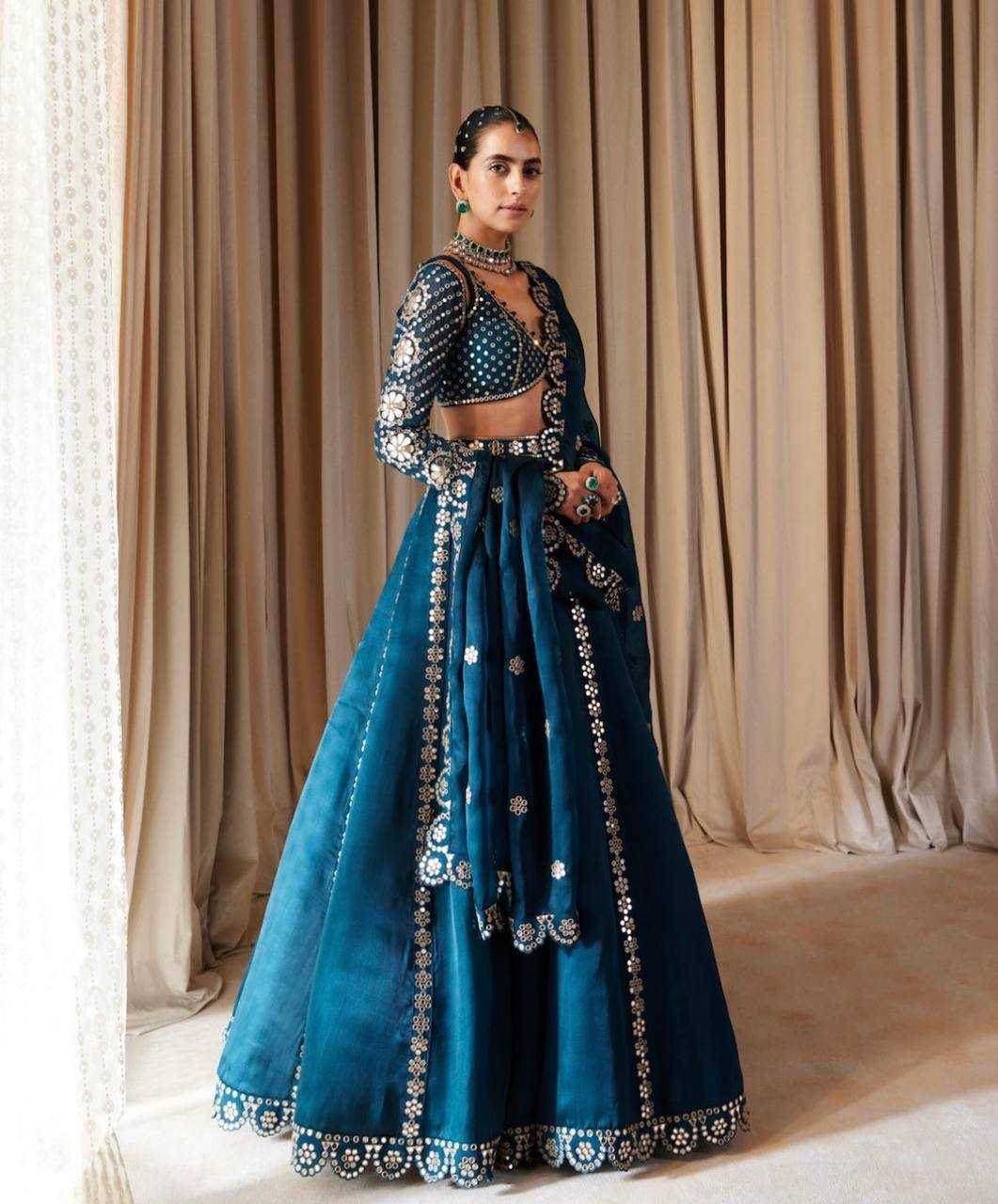 Malai Silk Zari Work Sequins Lehenga for Special Occasions - MYLUXURY LANE ENTERPRISE