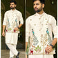 Malay Satin Silk Nehru Jacket Embroidered Kurta Pajama - MYLUXURY LANE ENTERPRISE