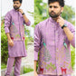 Malay Satin Silk Nehru Jacket Embroidered Kurta Pajama - MYLUXURY LANE ENTERPRISE