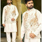 Malay Satin Silk Nehru Jacket Embroidered Kurta Pajama - MYLUXURY LANE ENTERPRISE