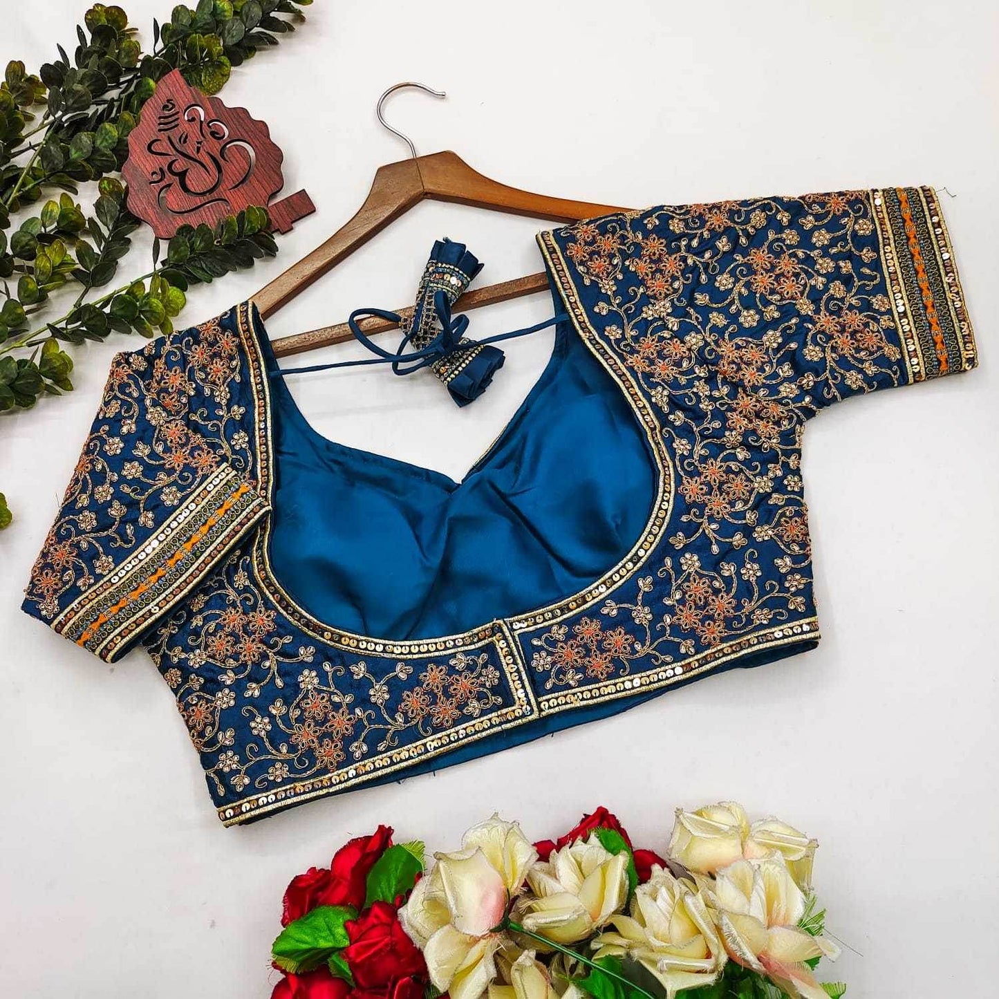 Milan Silk Sequence Embroidery Blouse - MYLUXURY LANE ENTERPRISE