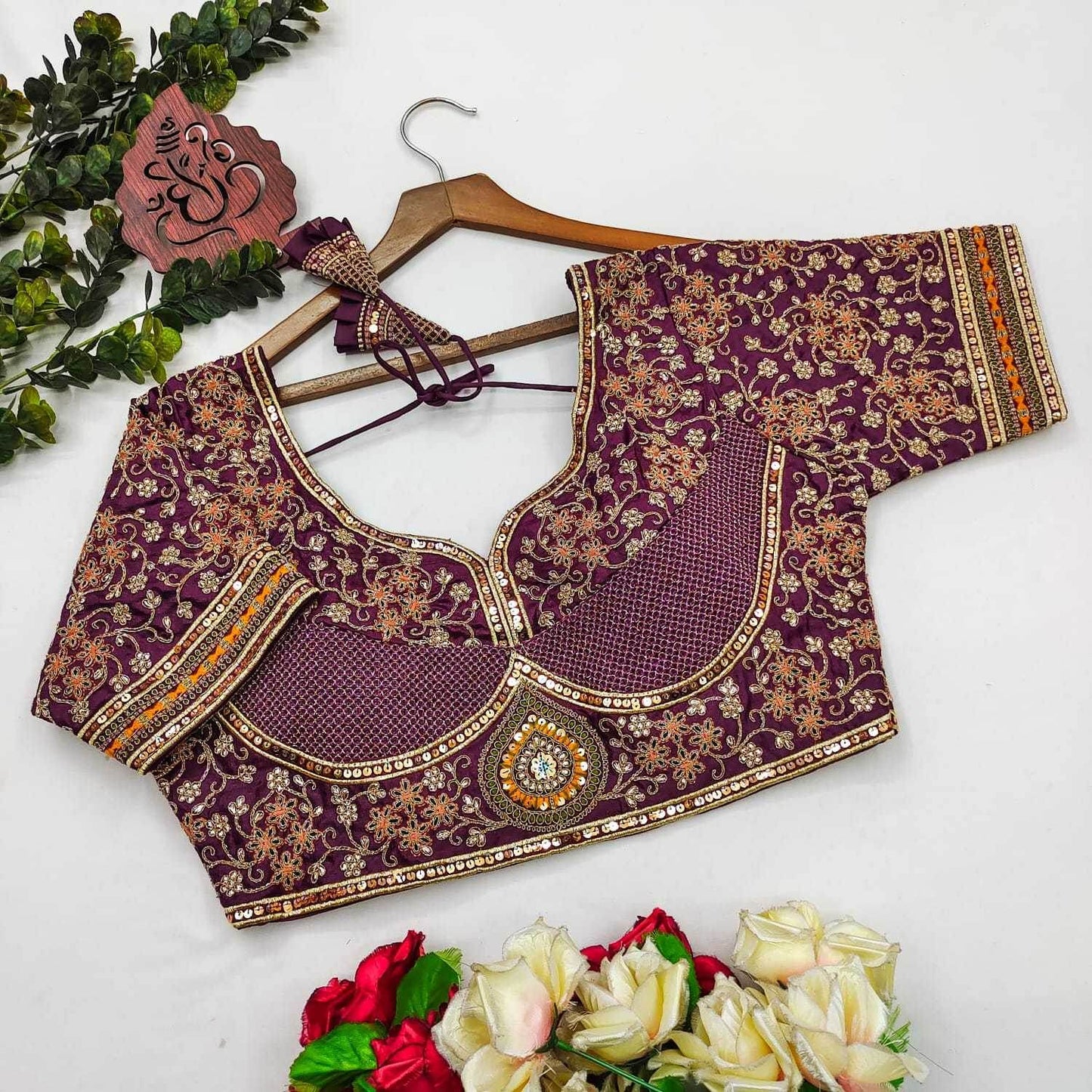 Milan Silk Sequence Embroidery Blouse - MYLUXURY LANE ENTERPRISE