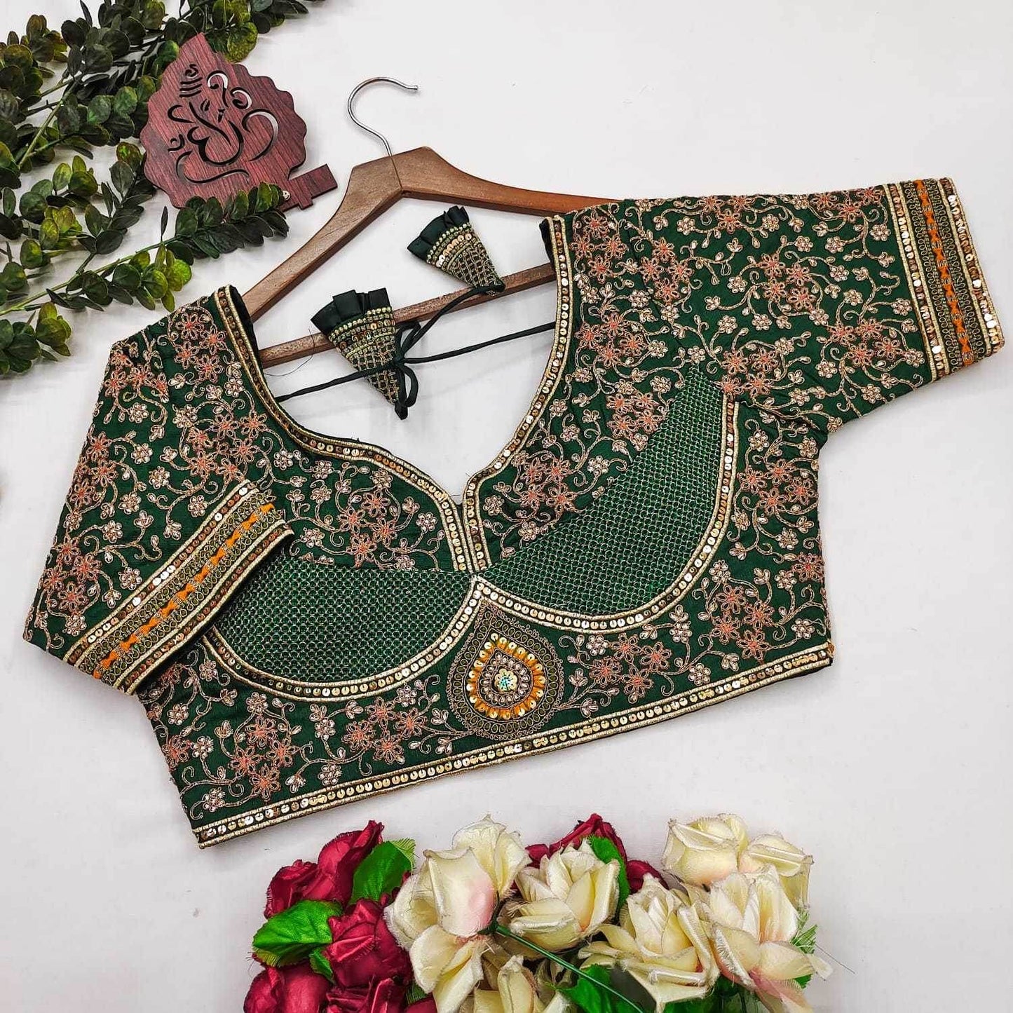 Milan Silk Sequence Embroidery Blouse - MYLUXURY LANE ENTERPRISE