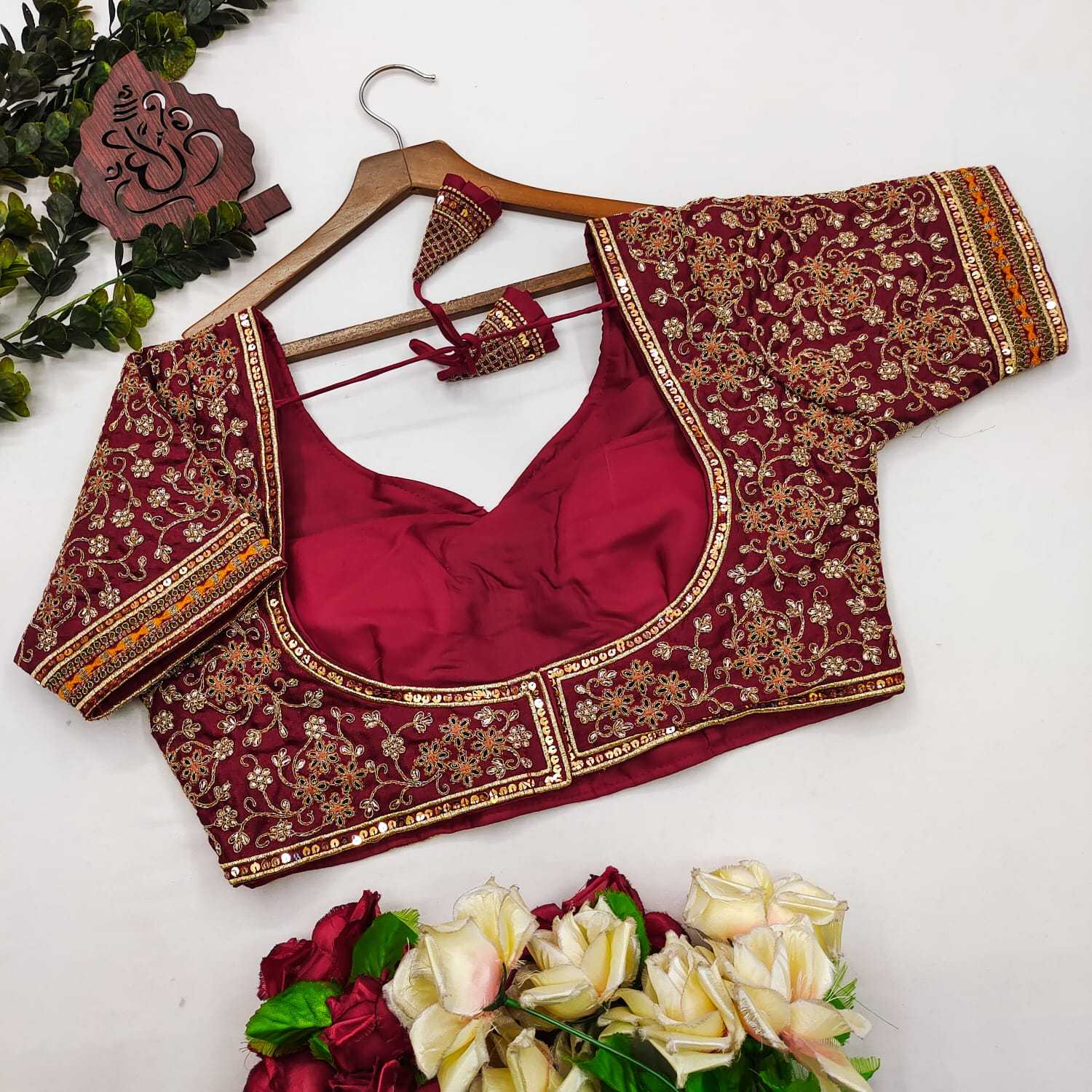 Milan Silk  Sequence Embroidery Blouse