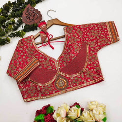 Milan Silk Sequence Embroidery Blouse - MYLUXURY LANE ENTERPRISE