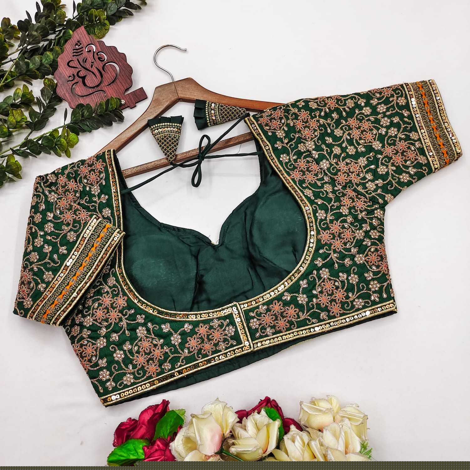 Milan Silk  Sequence Embroidery Blouse