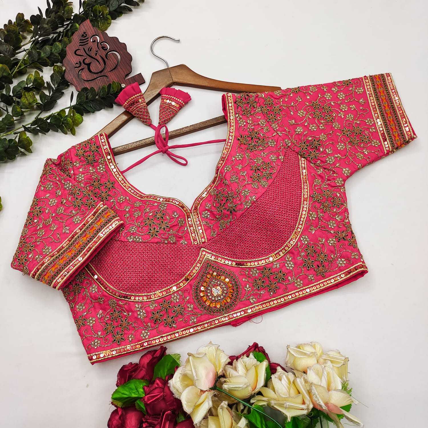Milan Silk  Sequence Embroidery Blouse