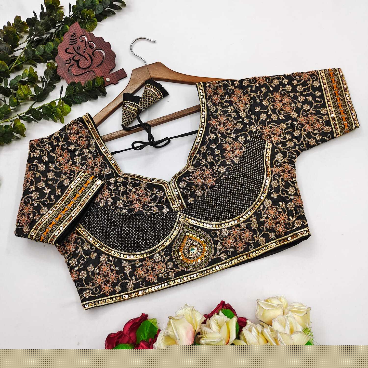 Milan Silk  Sequence Embroidery Blouse