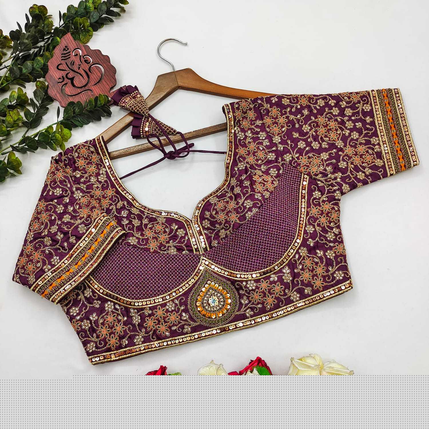 Milan Silk  Sequence Embroidery Blouse