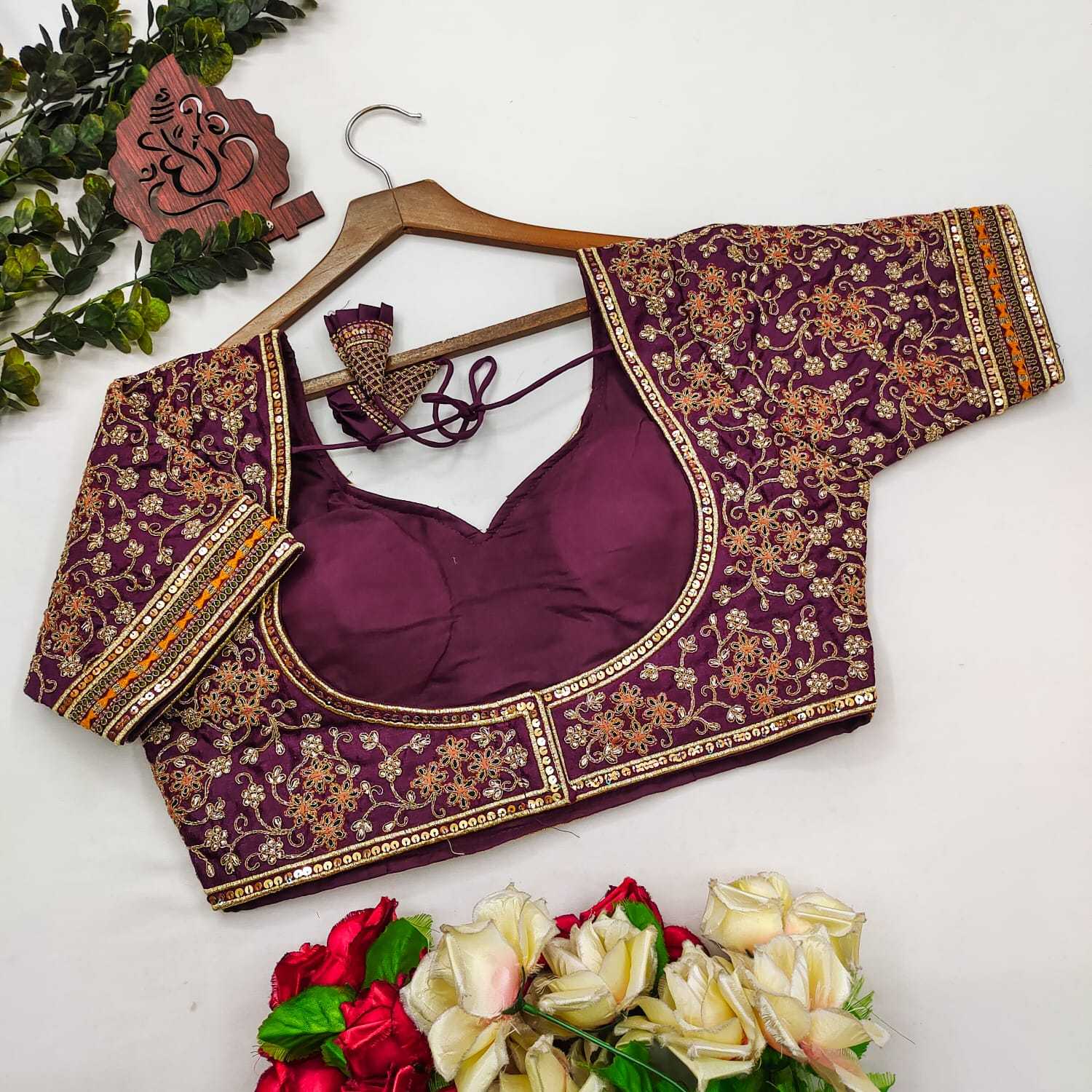 Milan Silk  Sequence Embroidery Blouse