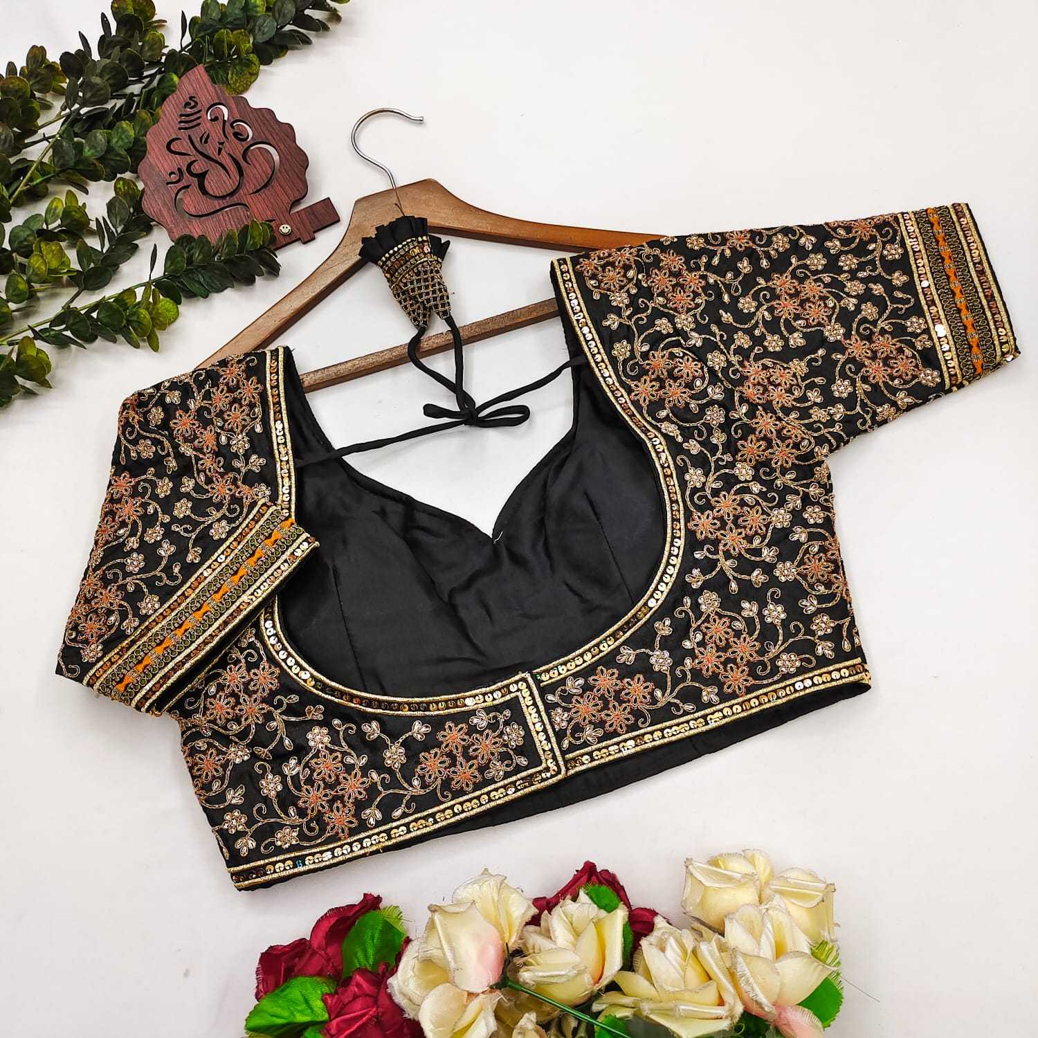Milan Silk  Sequence Embroidery Blouse