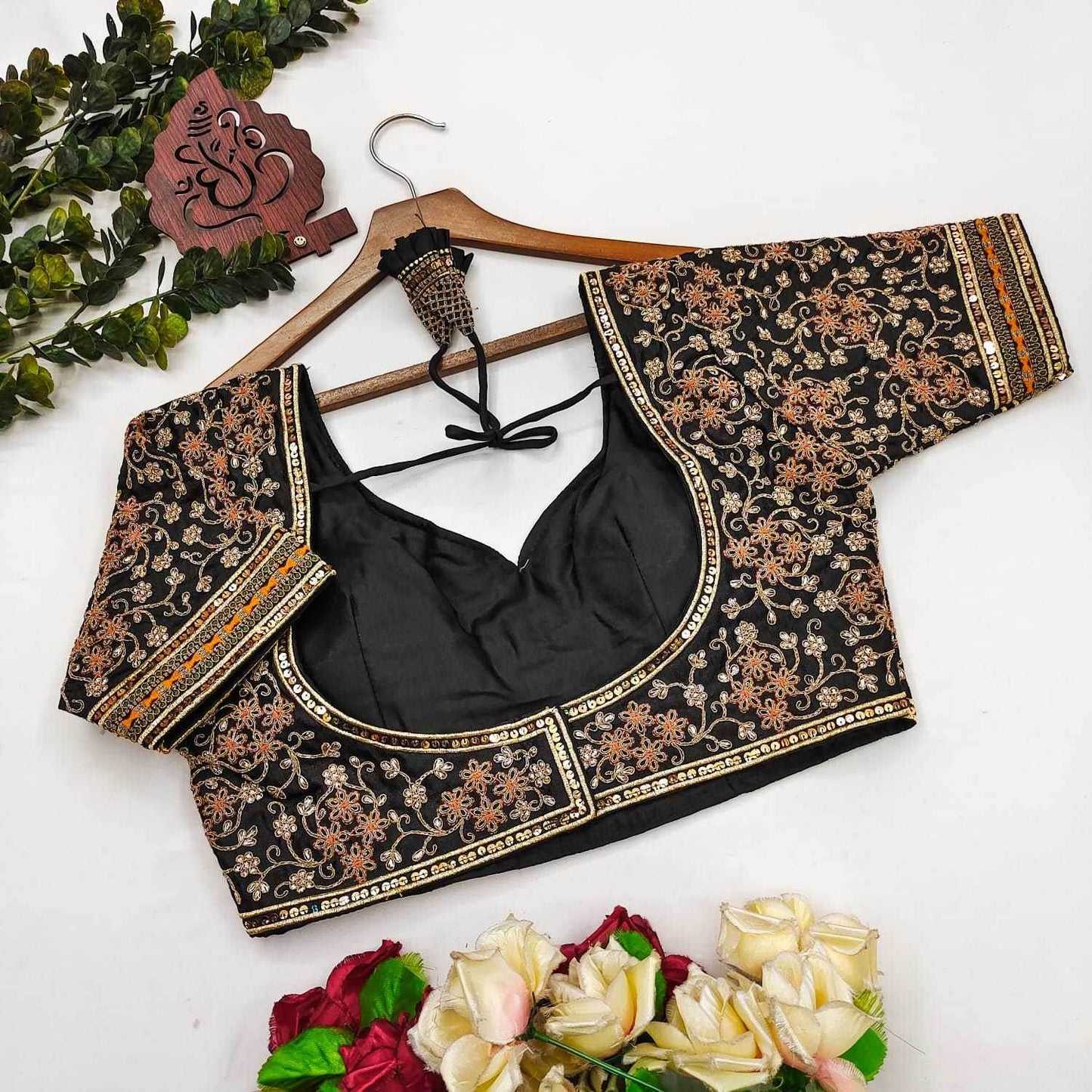 Milan Silk Sequence Embroidery Blouse - MYLUXURY LANE ENTERPRISE