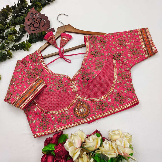 Milan Silk  Sequence Embroidery Blouse