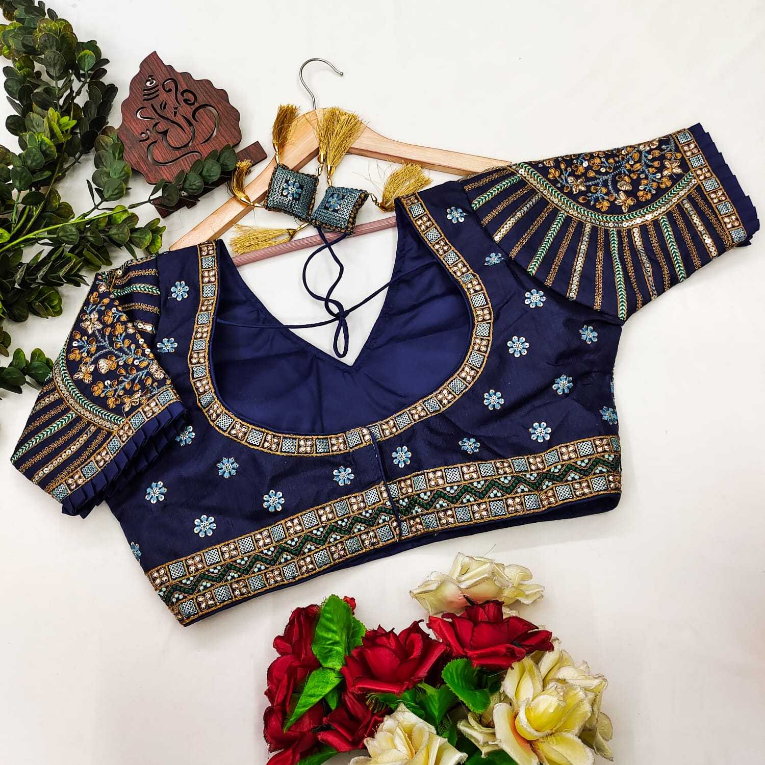 Milan Silk Readymade  Sequence Embroidery Blouse