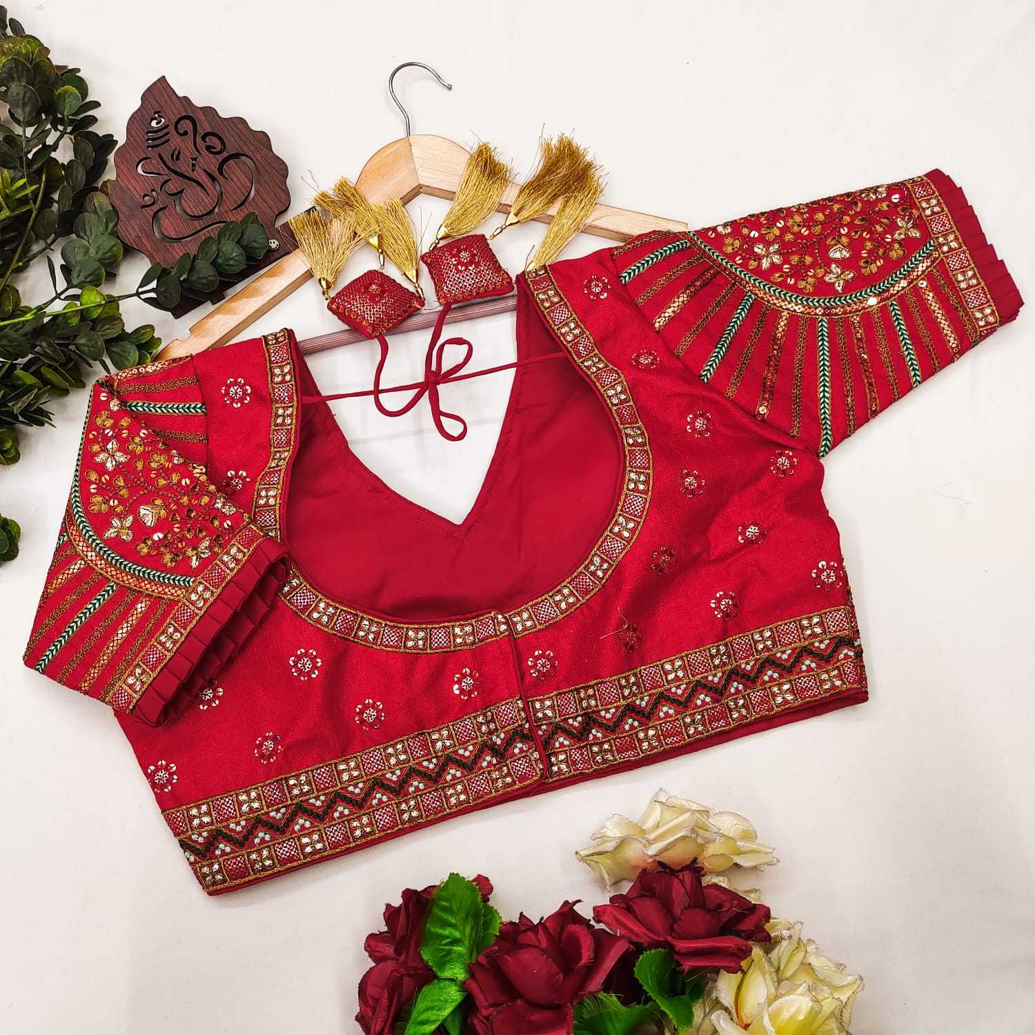 Milan Silk Readymade  Sequence Embroidery Blouse