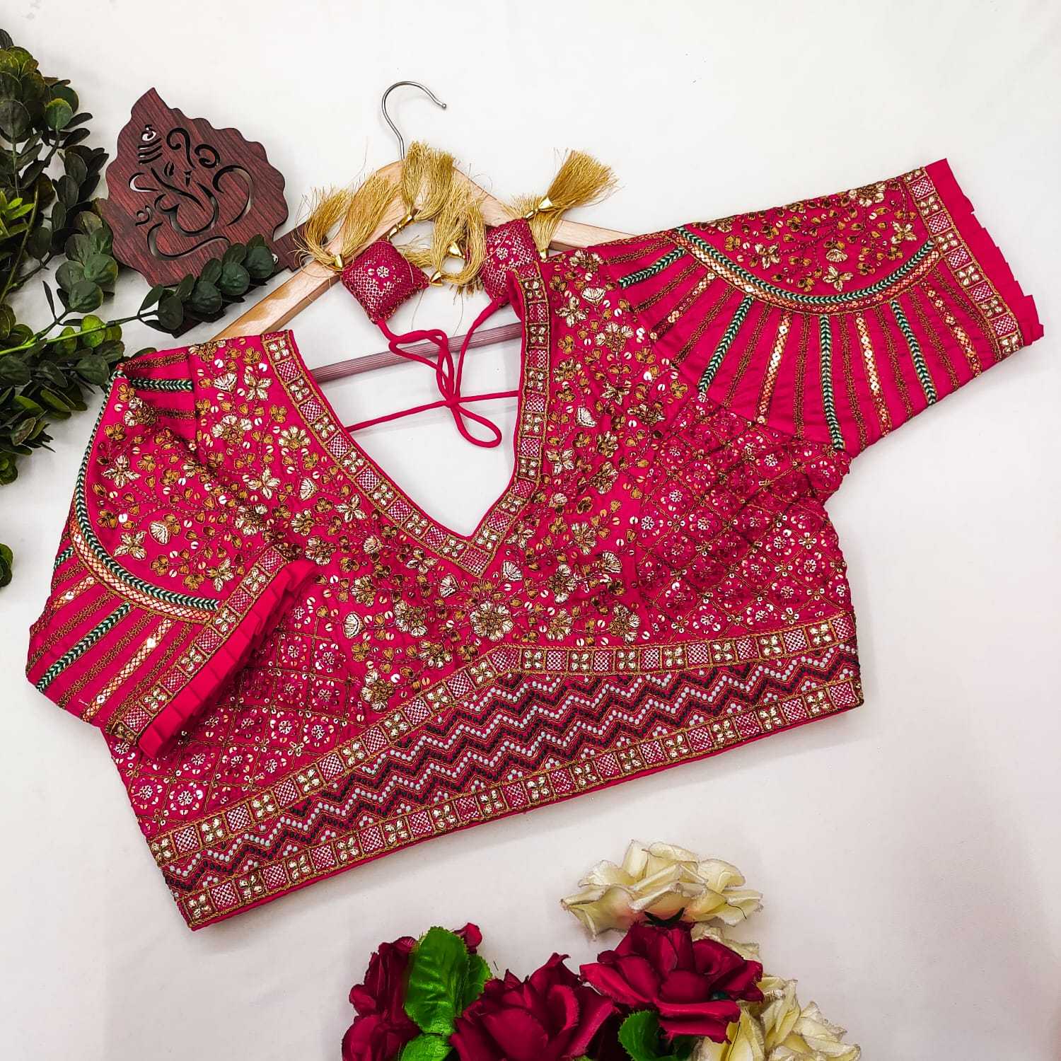 Milan Silk Readymade  Sequence Embroidery Blouse