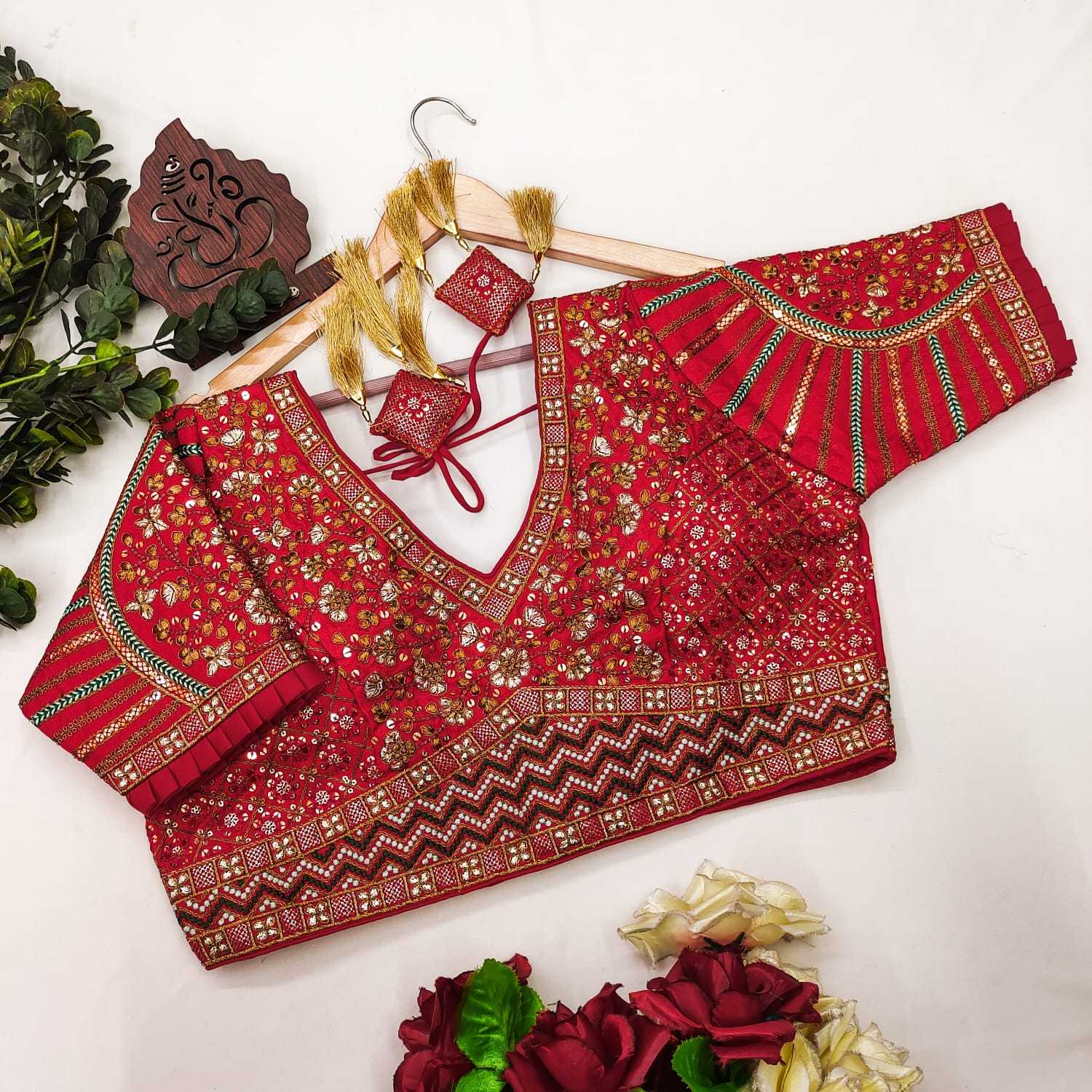 Milan Silk Readymade  Sequence Embroidery Blouse