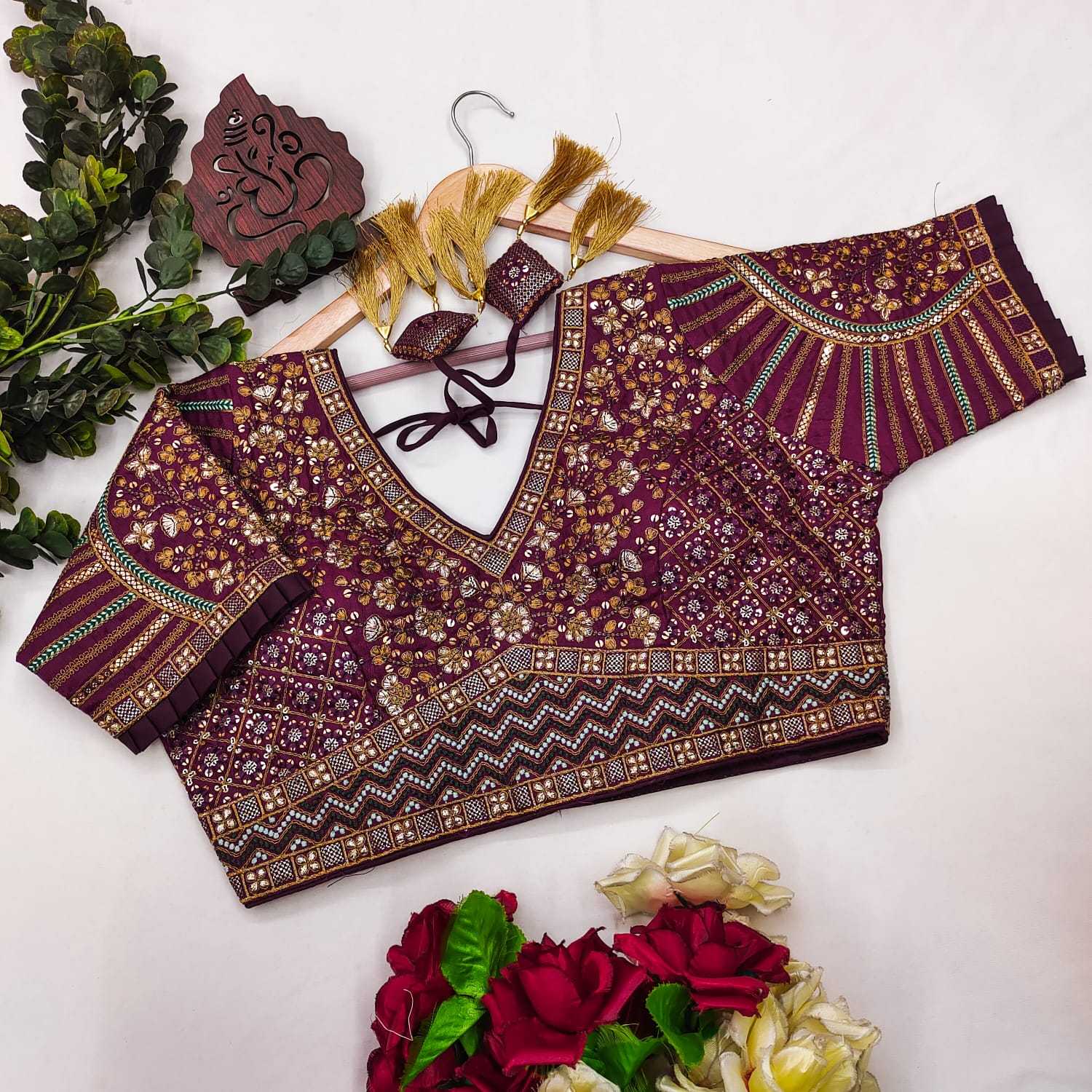 Milan Silk Readymade  Sequence Embroidery Blouse
