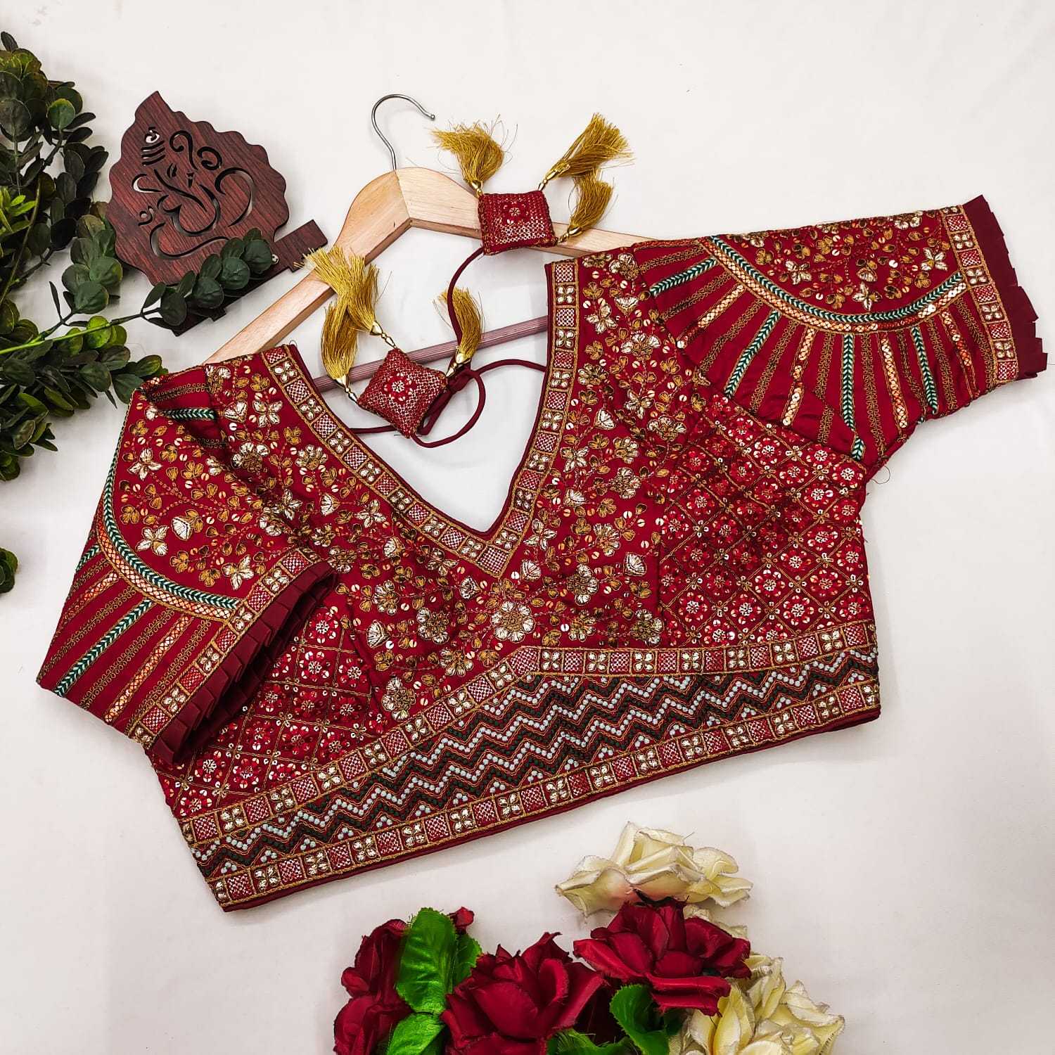 Milan Silk Readymade  Sequence Embroidery Blouse
