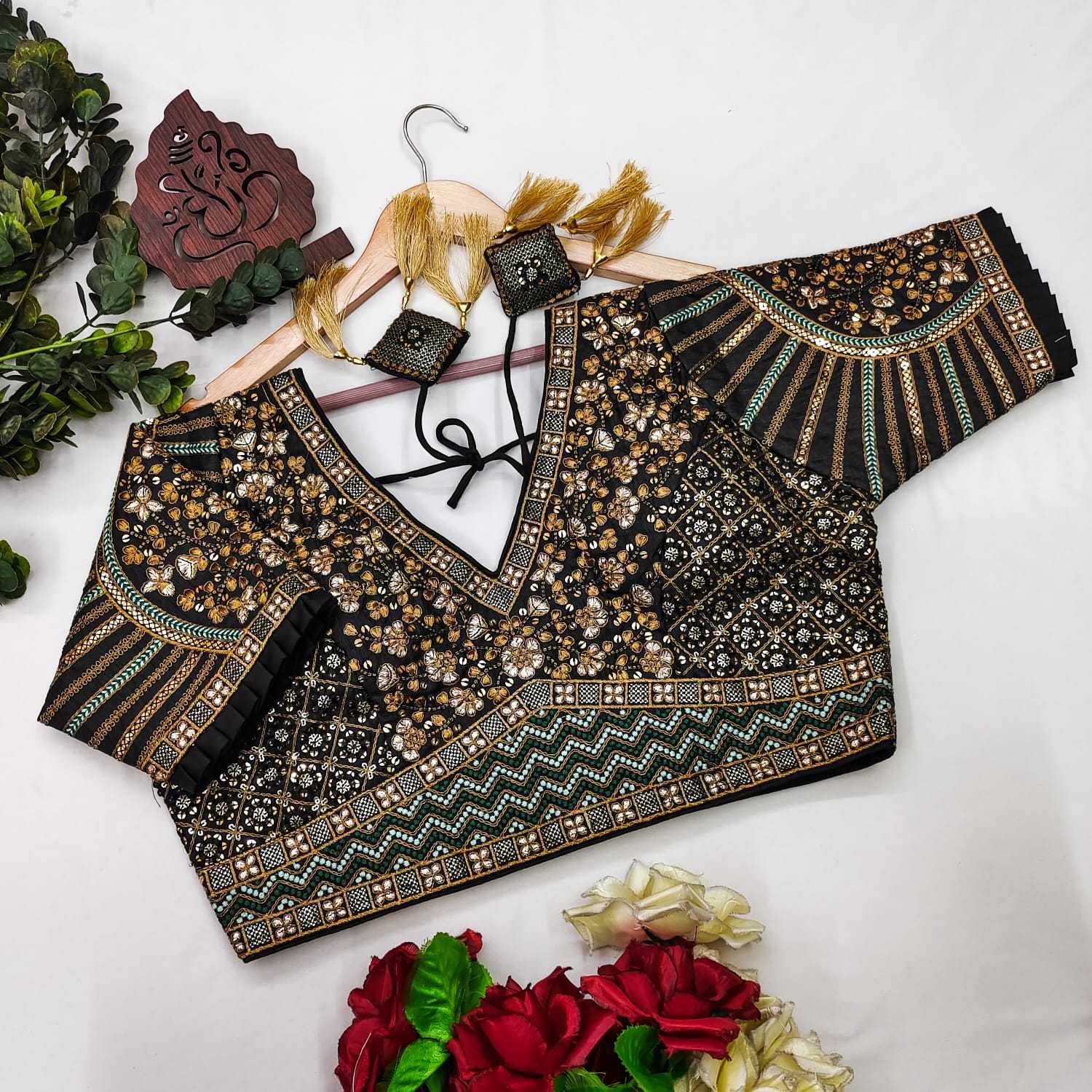 Milan Silk Readymade  Sequence Embroidery Blouse