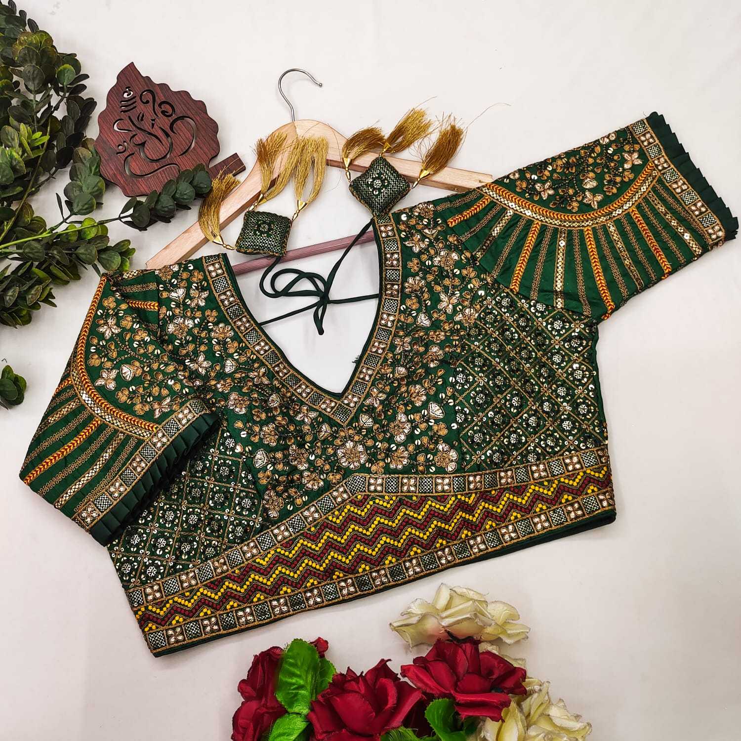 Milan Silk Readymade  Sequence Embroidery Blouse