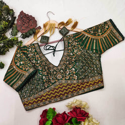 Milan Silk Readymade Sequence Embroidery Blouse - MYLUXURY LANE ENTERPRISE