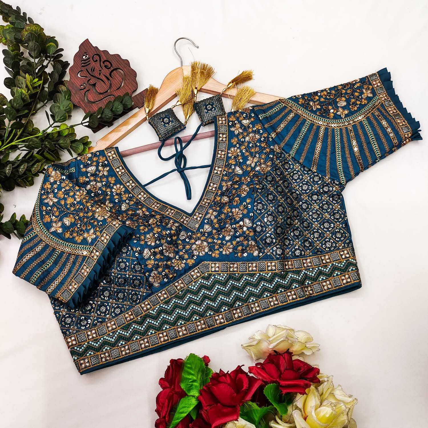 Milan Silk Readymade  Sequence Embroidery Blouse