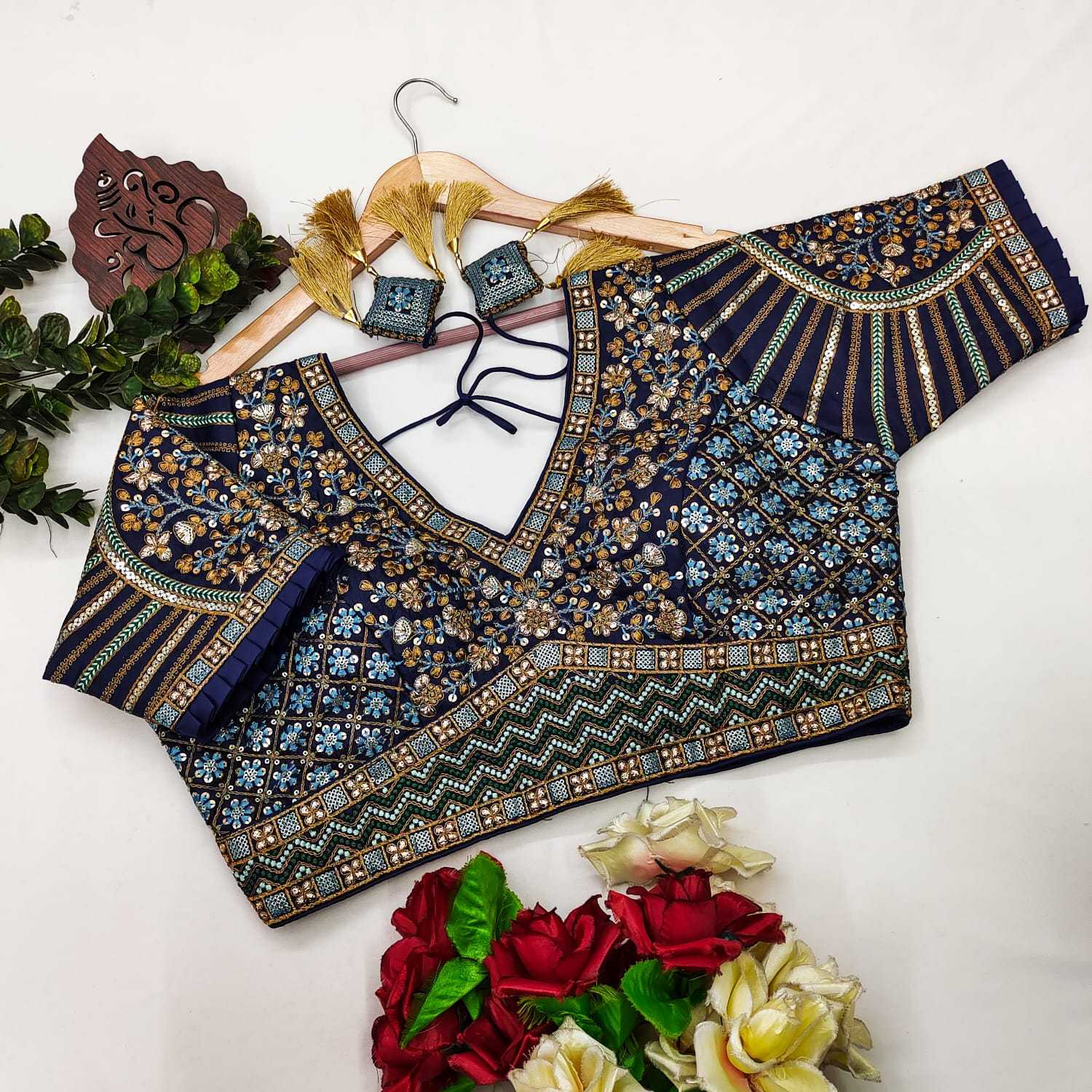 Milan Silk Readymade  Sequence Embroidery Blouse