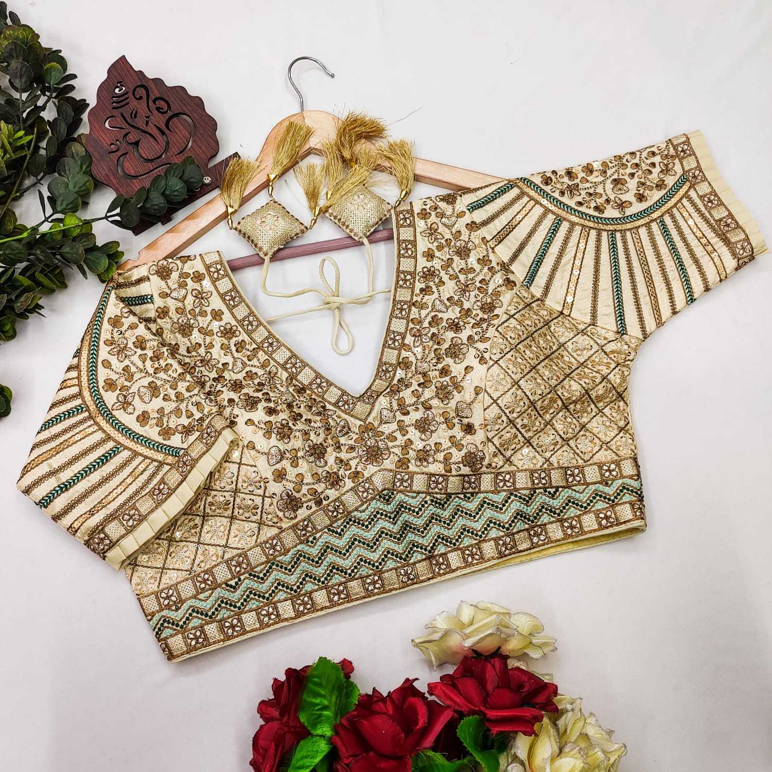 Milan Silk Readymade  Sequence Embroidery Blouse