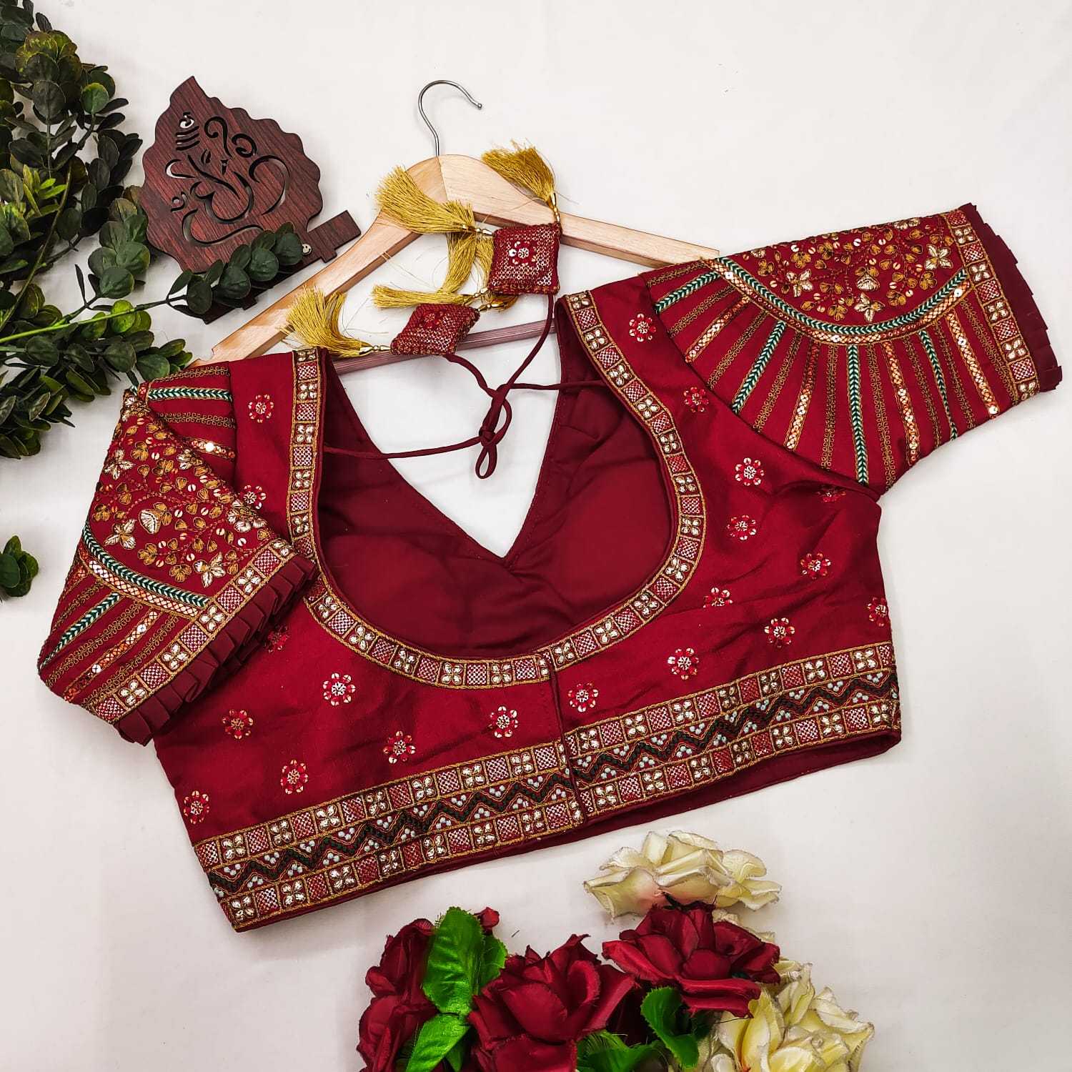 Milan Silk Readymade  Sequence Embroidery Blouse