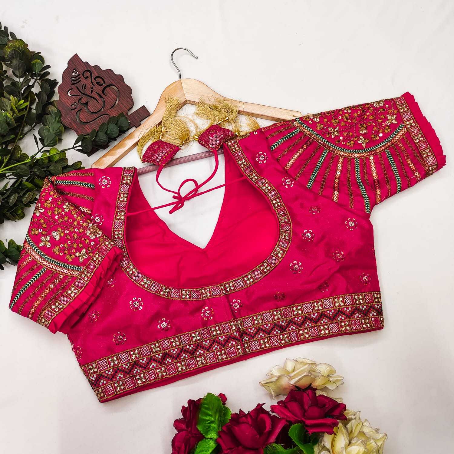 Milan Silk Readymade  Sequence Embroidery Blouse