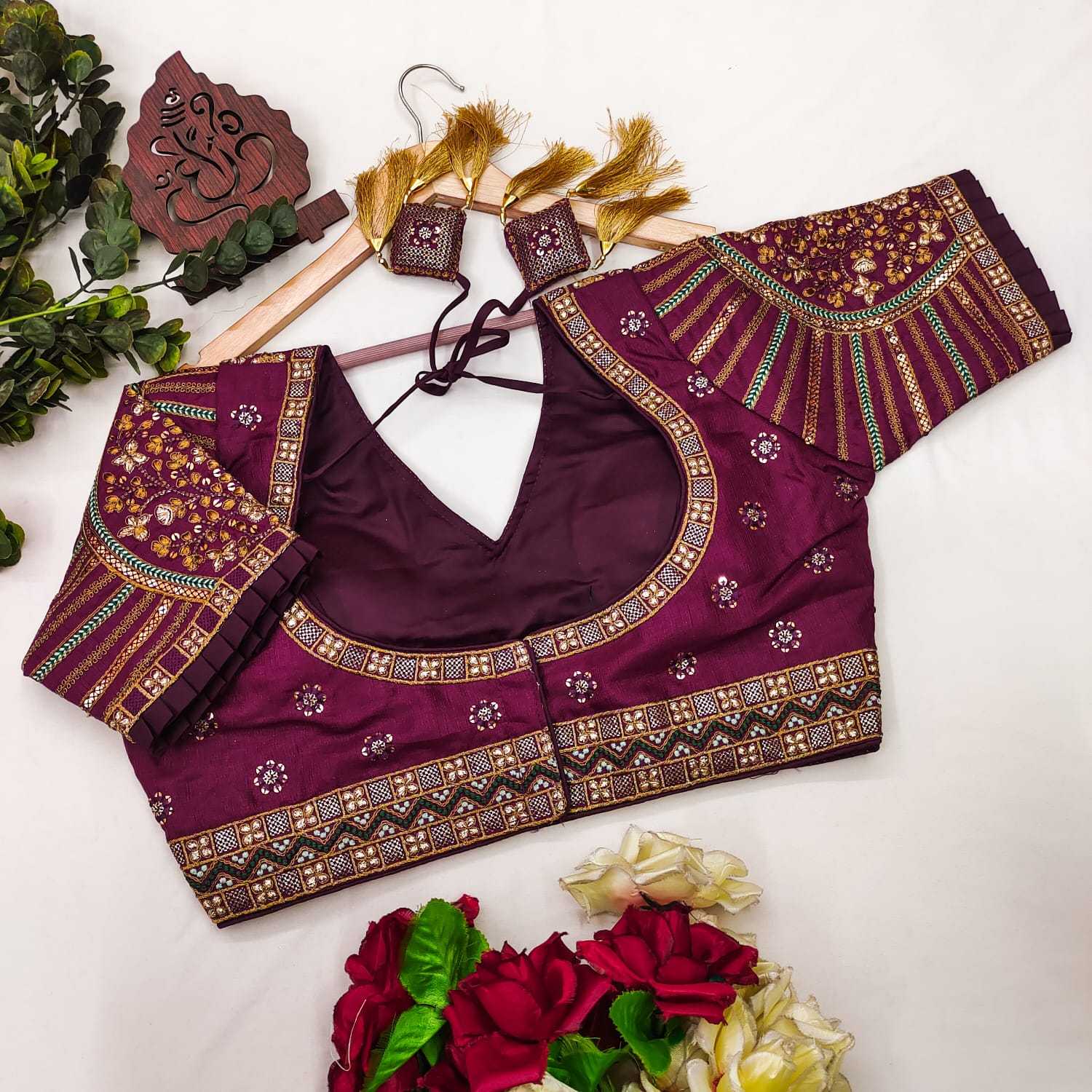Milan Silk Readymade  Sequence Embroidery Blouse