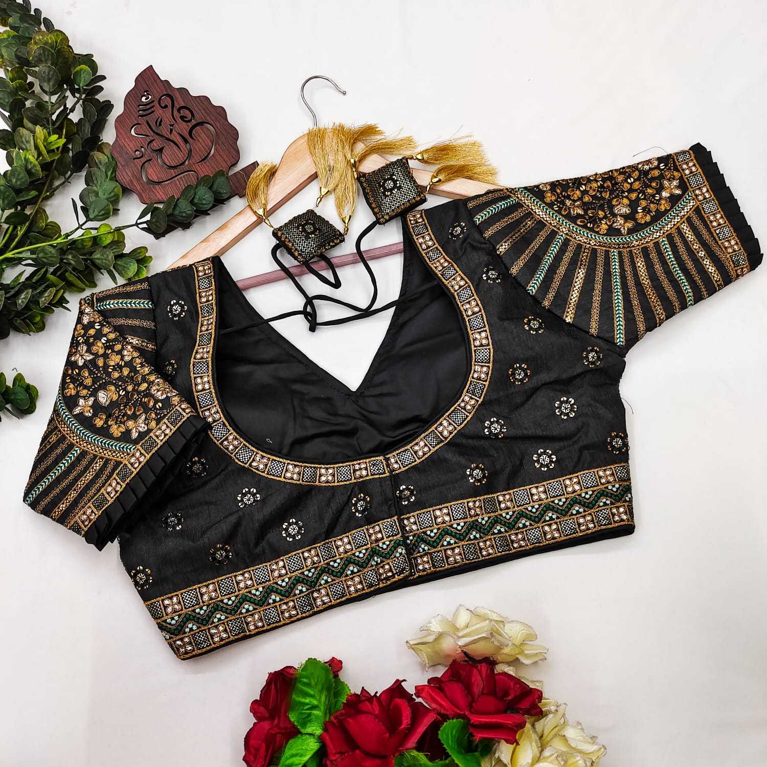 Milan Silk Readymade  Sequence Embroidery Blouse