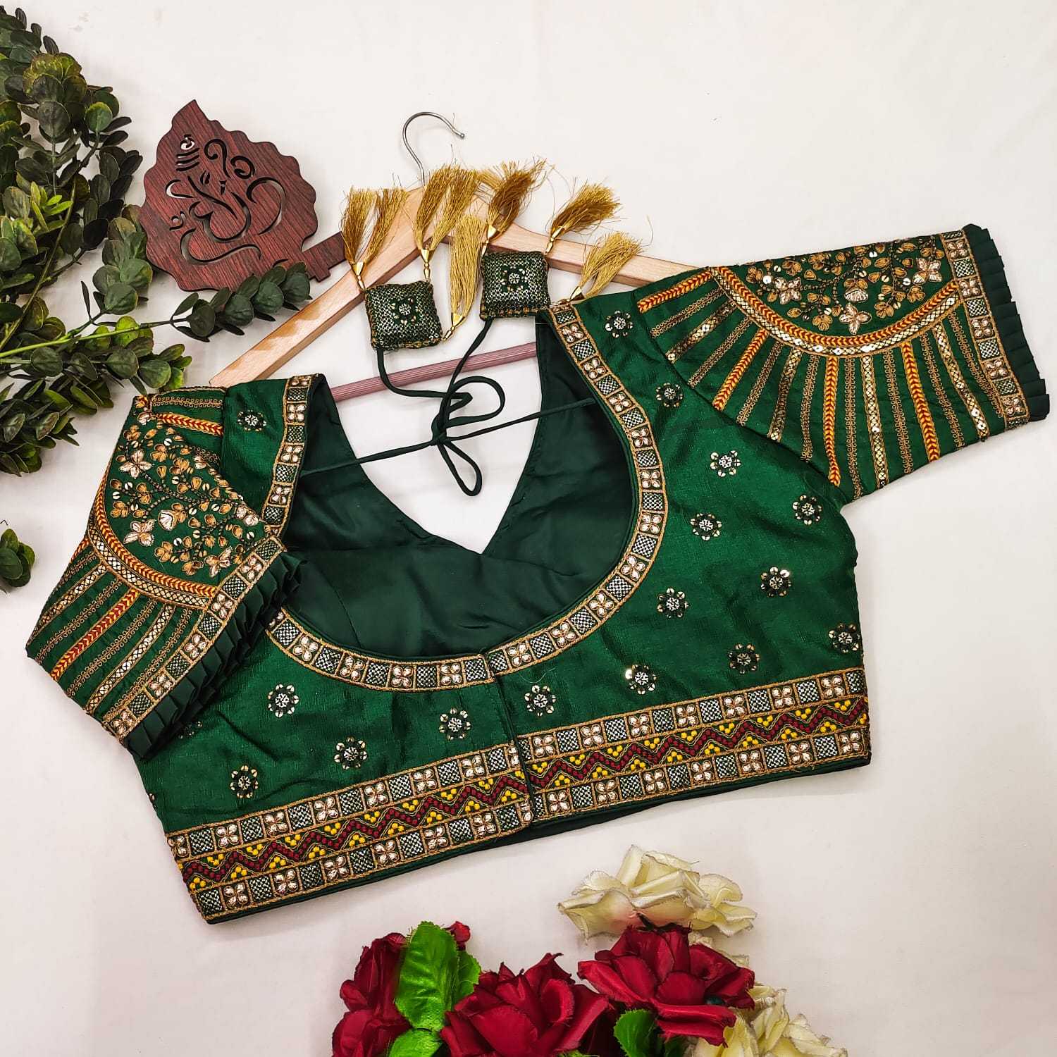 Milan Silk Readymade  Sequence Embroidery Blouse