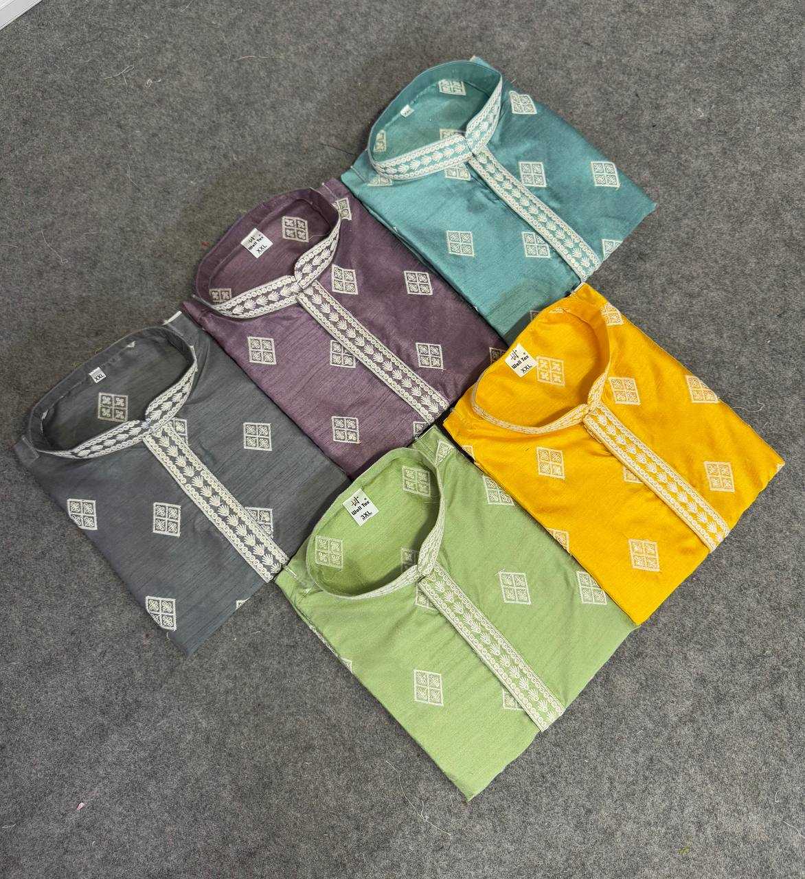 Mono Slub Mens Wear Embroidered Kurta