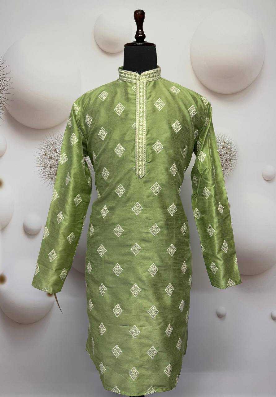 Mono Slub Mens Wear Embroidered Kurta