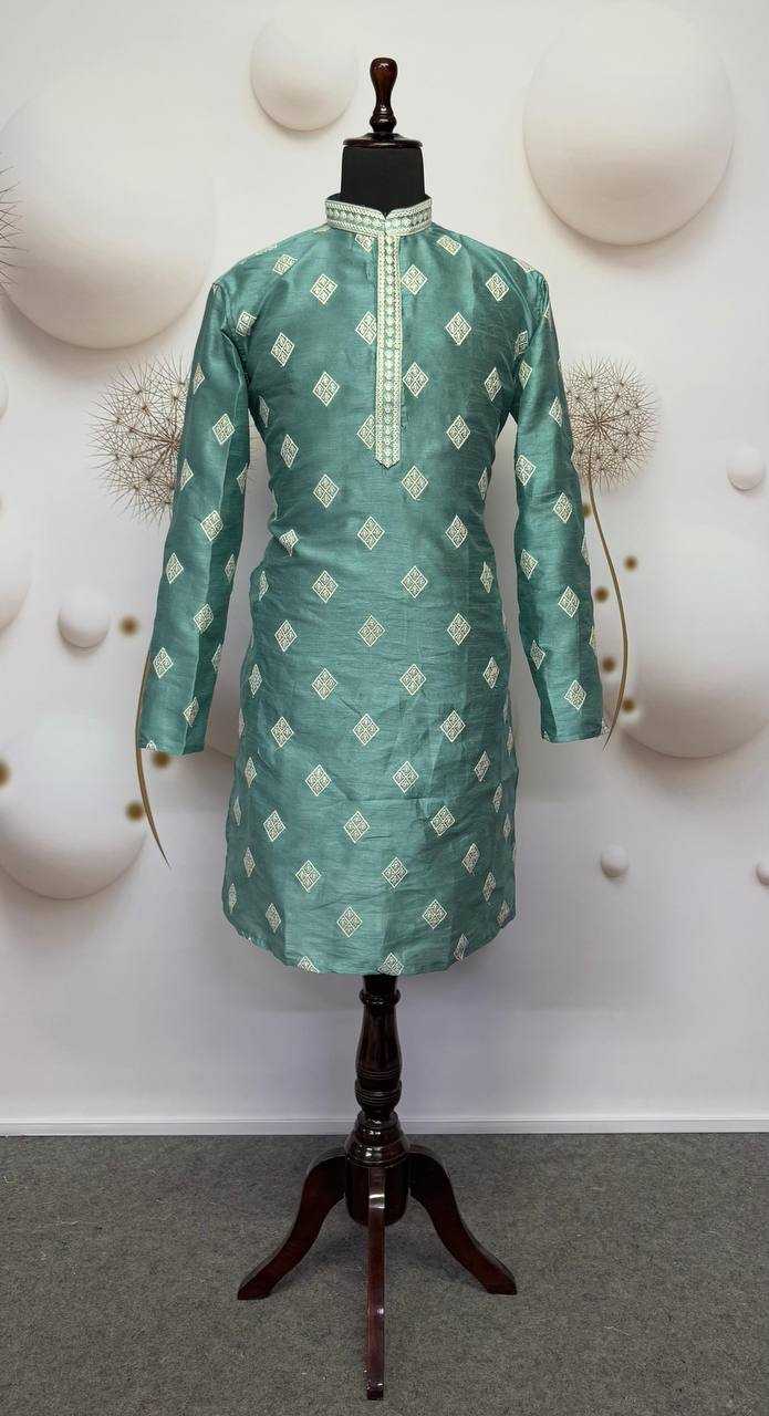 Mono Slub Mens Wear Embroidered Kurta