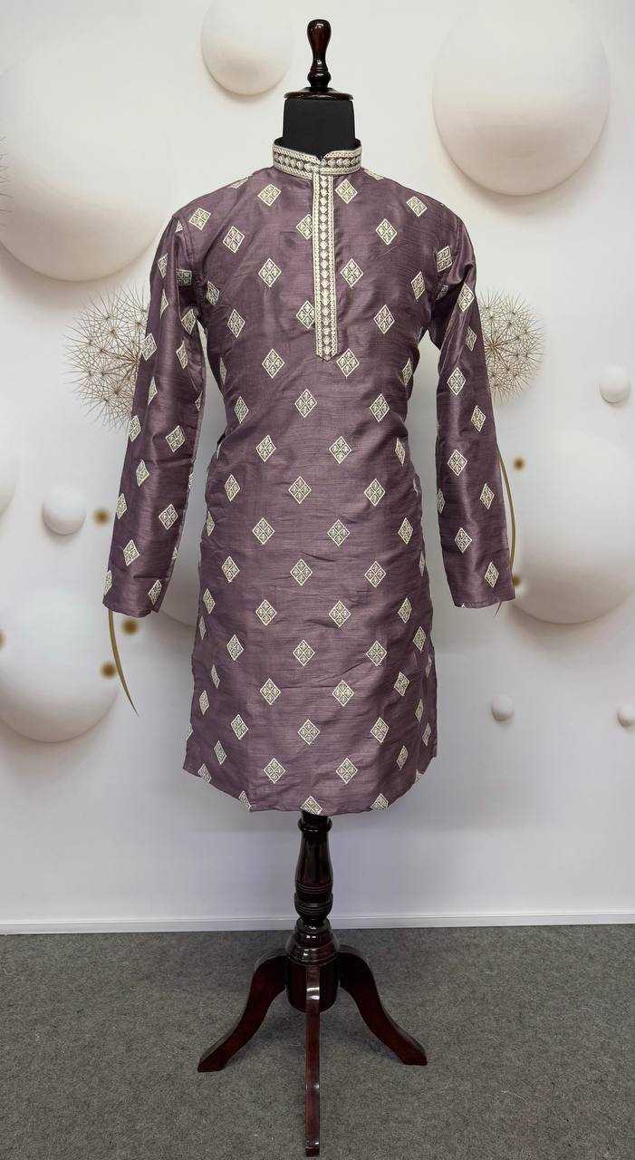 Mono Slub Mens Wear Embroidered Kurta