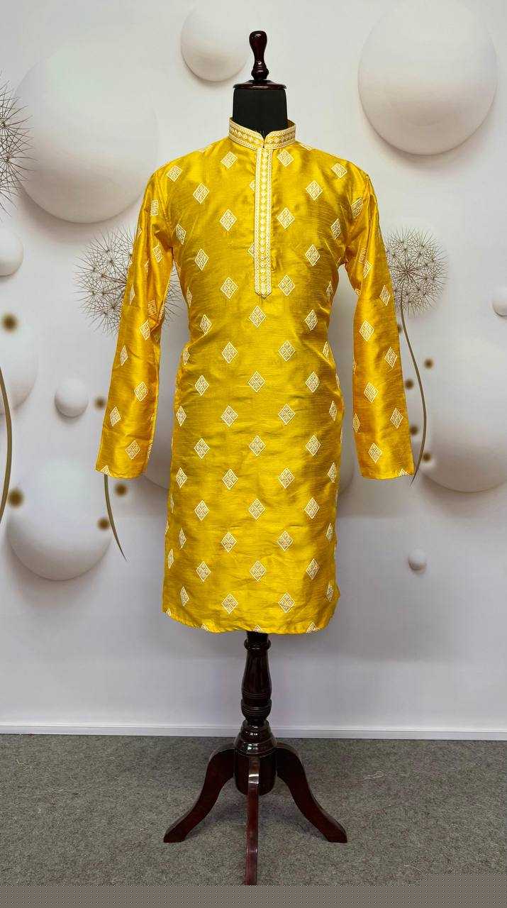 Mono Slub Mens Wear Embroidered Kurta