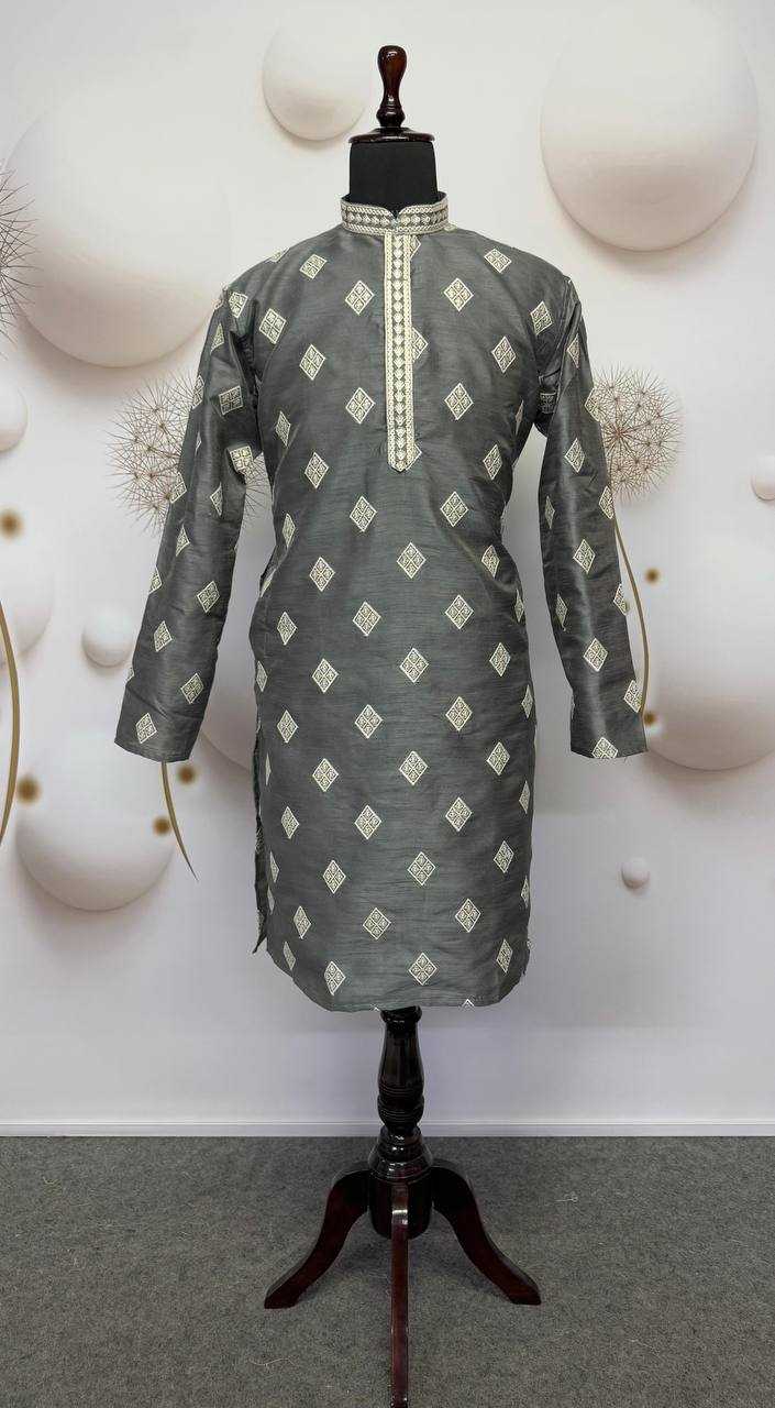 Mono Slub Mens Wear Embroidered Kurta