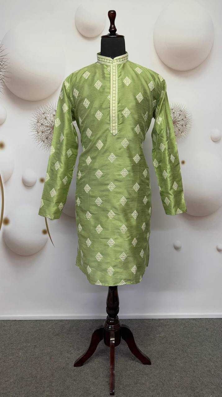 Mono Slub Mens Wear Embroidered Kurta