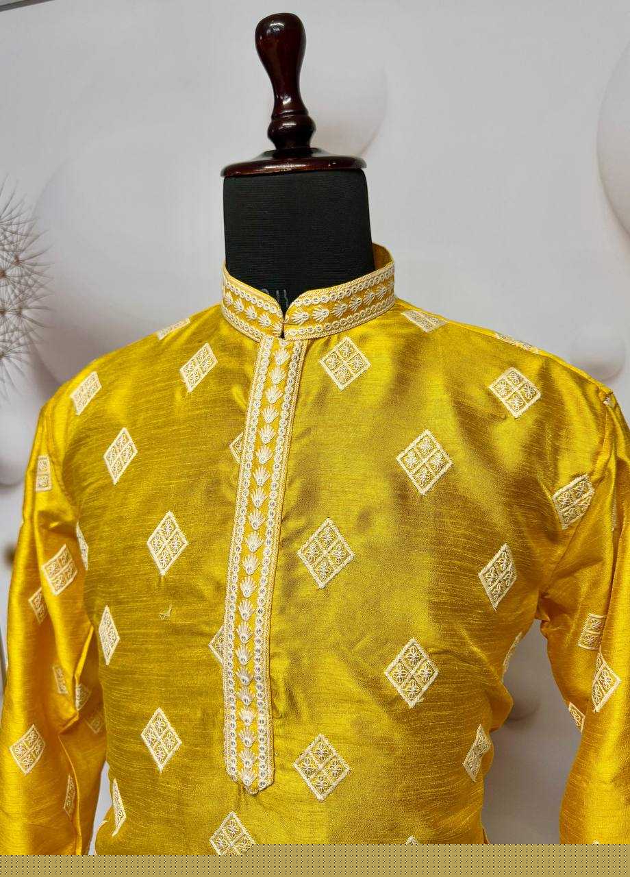 Mono Slub Mens Wear Embroidered Kurta
