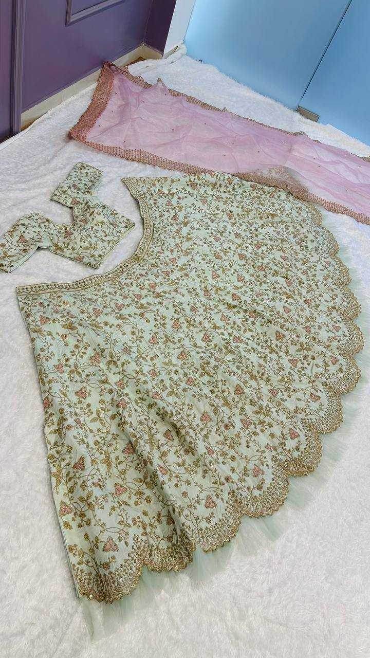 Mulberry Bridal Sequins Lehenga - MYLUXURY LANE ENTERPRISE