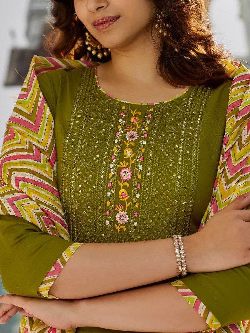 Muslin Cotton Embroidered Kurti - MYLUXURY LANE ENTERPRISE