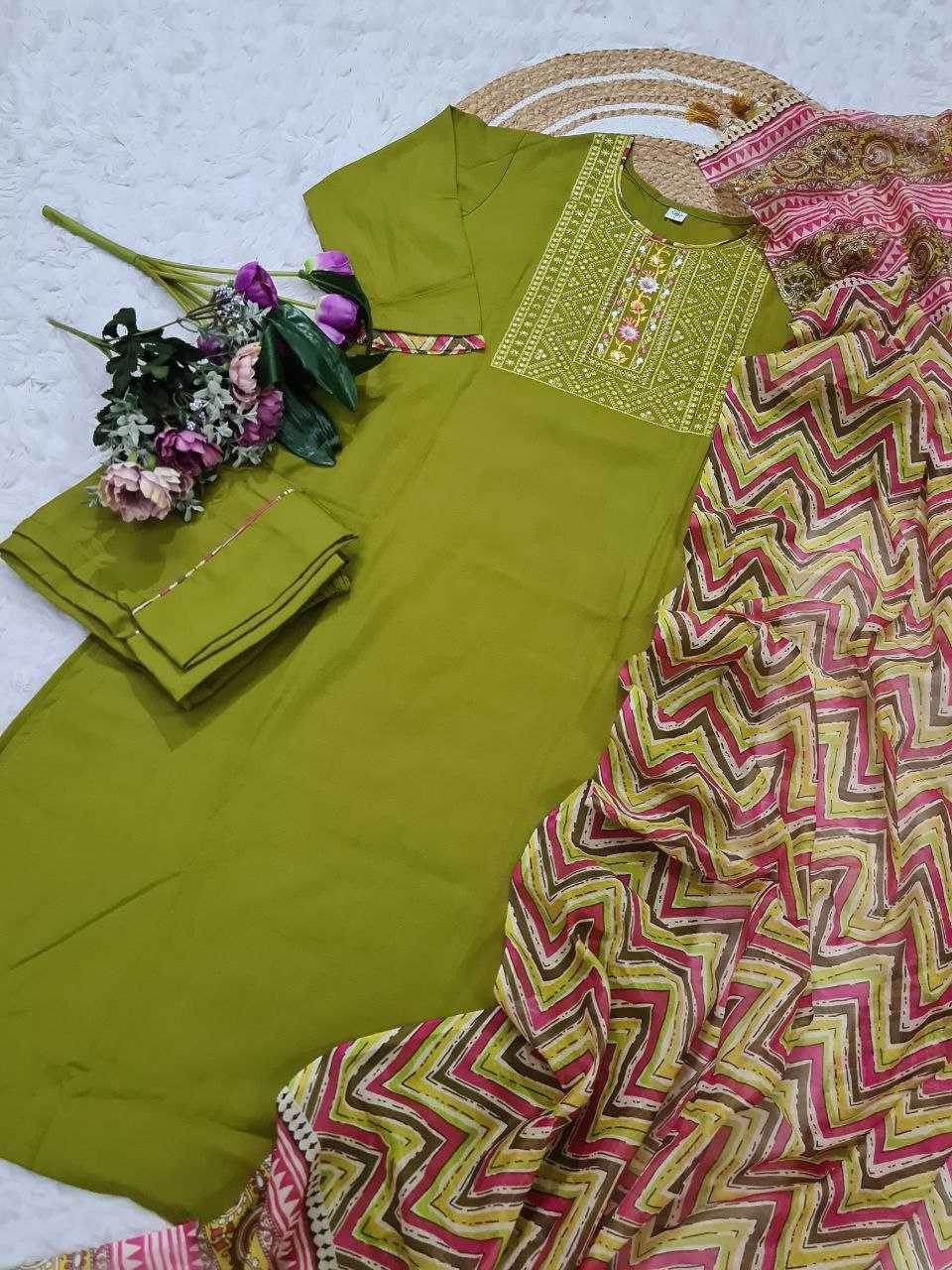 Muslin Cotton Embroidered Kurti - MYLUXURY LANE ENTERPRISE