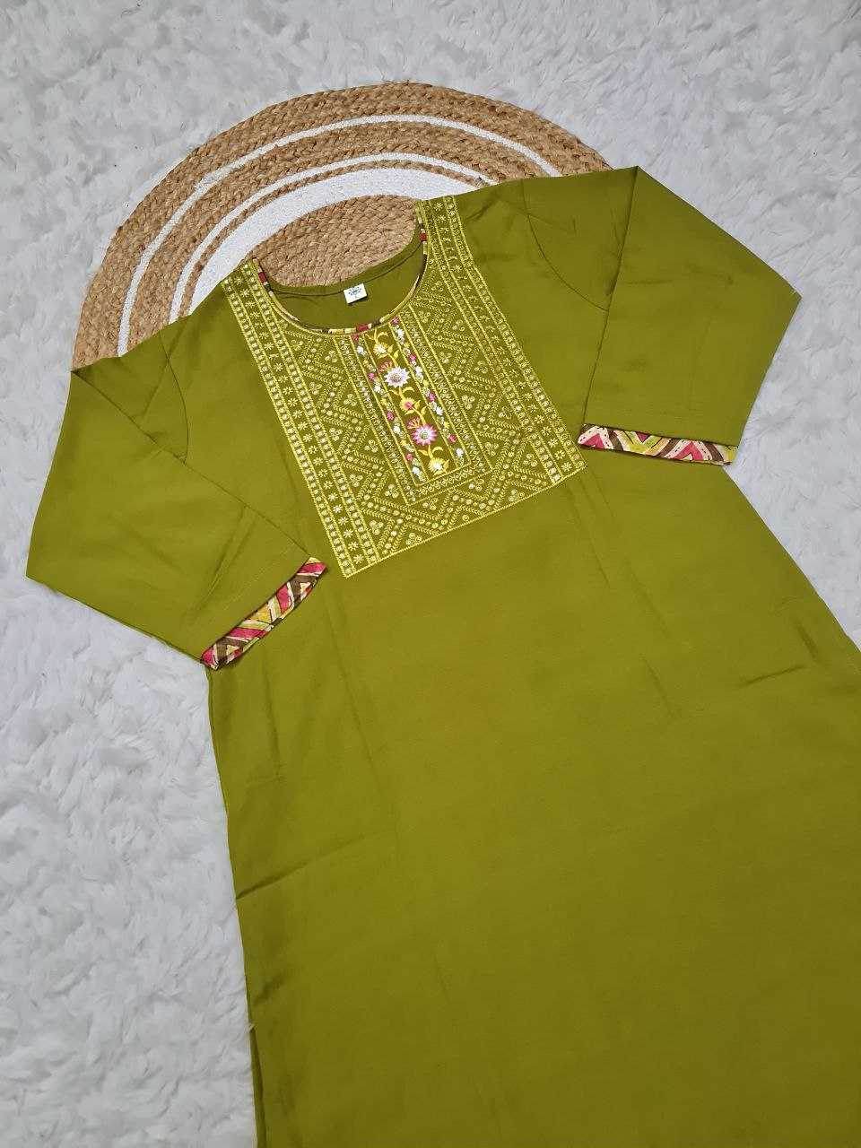 Muslin Cotton Embroidered Kurti - MYLUXURY LANE ENTERPRISE