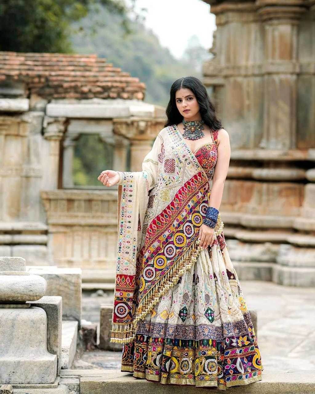 Muslin Cotton Mirror Work Lehenga with Elegant Design - MYLUXURY LANE ENTERPRISE