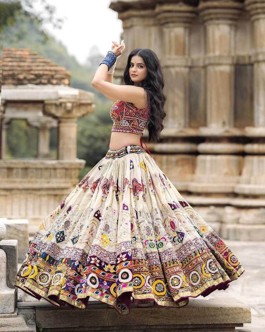 Muslin Cotton Mirror Work Lehenga with Elegant Design - MYLUXURY LANE ENTERPRISE